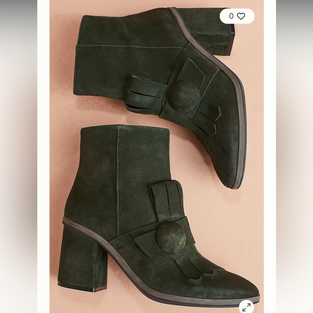 Anthropologie Bruno Premi Kiltie Suede Booties 38